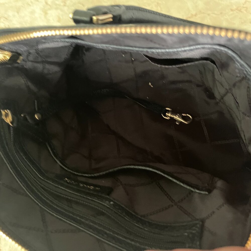 Michael Kors Bedford Legacy Dome Satchel Black Pebbled Leather with Gold - Picture 7 of 9